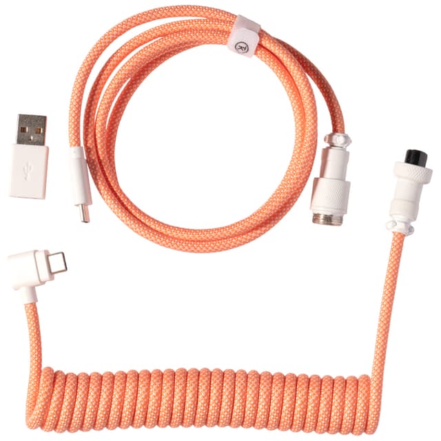 Keychron Spiralformet Aviator Vinklet 8K USB-kabel (lyserød orange)
