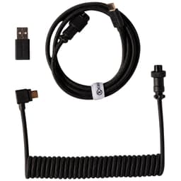 Keychron Spiralsnoet Aviator Vinklet 8K USB kabel (sort)