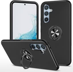 Til Samsung Galaxy S26 Hybriddeksel med Ringholder og Stativ - Svart