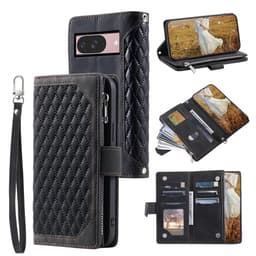 Google Pixel 10 Pro / 10 / 9 Pro / 9 Zipper Wallet Case Rhombus Stitching Line Puhelinsuojus