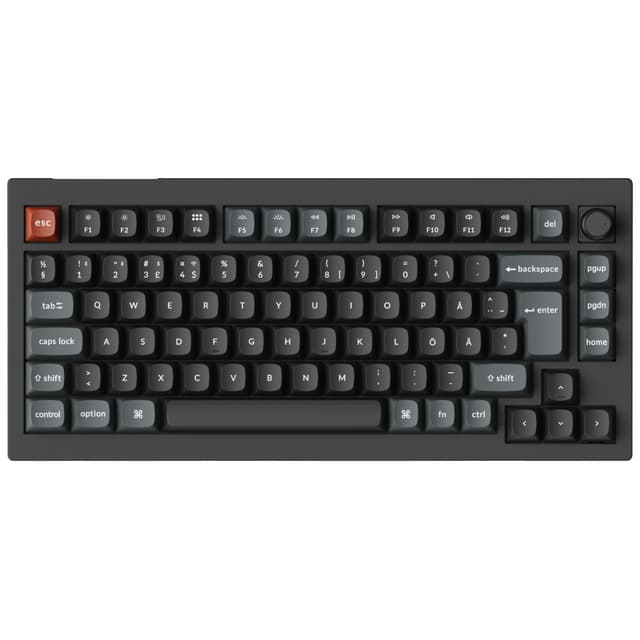 Keychron V1 Ultra gaming tastatur (sort, røde kontakter)