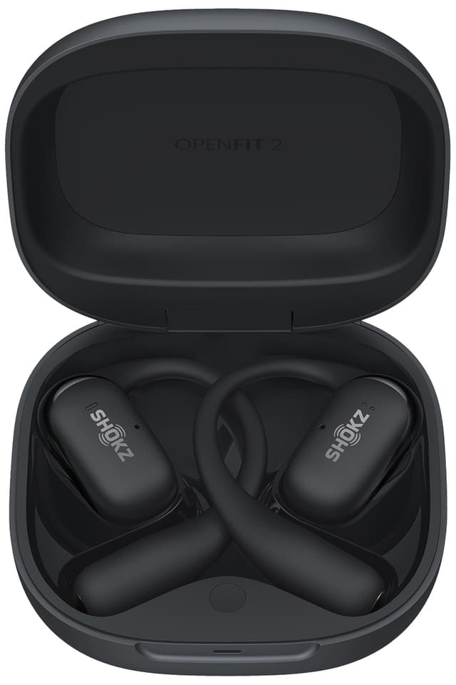 Shokz OpenFit 2+ helt trådløse open-ear hodetelefoner (sort) - Elkjøp