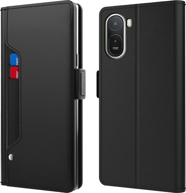 SKALO Kortholder Spejl Flip Cover til Xiaomi Redmi A7 Pro 4G - Sort