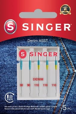 Singer stl 90/110 jeansnål, 5 st