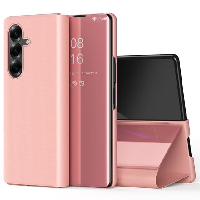 SKALO Samsung Z Fold7 Clear View Flip Cover - Rosa guld