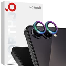 SKALO Samsung Z Flip7 NORTHJO Kameraskydd Metallring - Rainbow