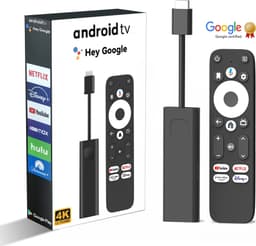Google Sertifisert TV-stick 4K HDR Android TV 14 WiFi Play Store-støtte for Netflix, YouTube, Disney+