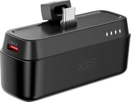 XO Mini Powerbank 20W 5000 mAh med USB-C-stik - Sort