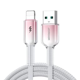Joyroom Crystal-Clear USB-Kabel 3A USB till Lightning 1,2m - Vit