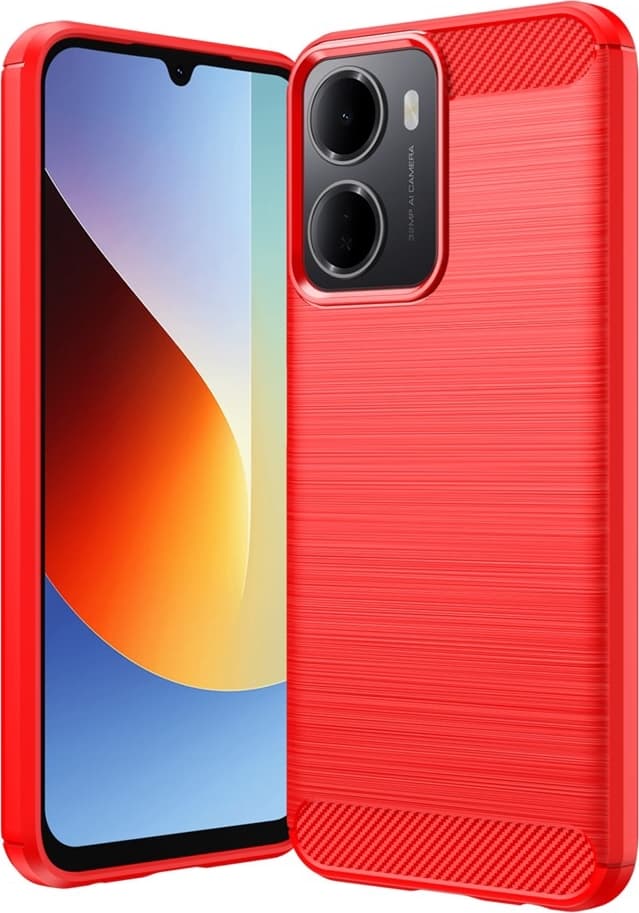 SKALO Armor Carbon Cover til Xiaomi Redmi A7 Pro 4G - Rød