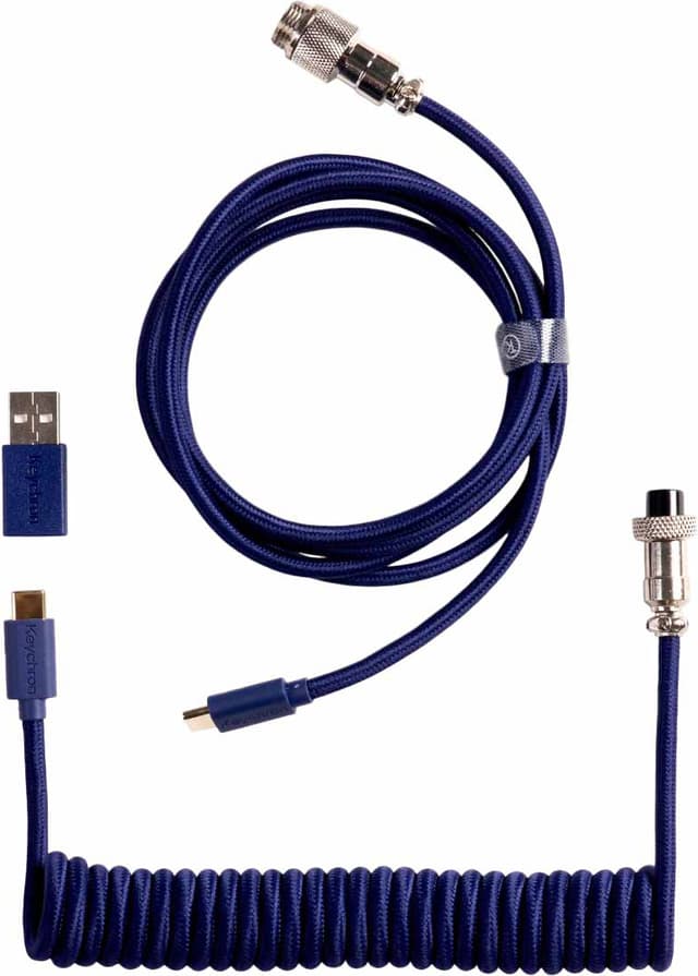 Keychron Coiled Aviator Straight 8K USB kaapeli (sininen)