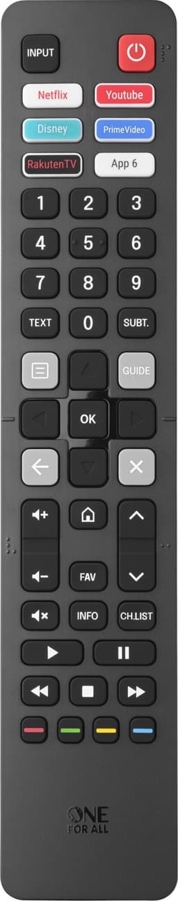 One For AllURC4916 ersättningsfjärrkontroll Hisense TV, svart