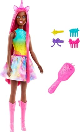 Barbie A touch of Magic Enhjørningdukke med langt hår (HRR01)