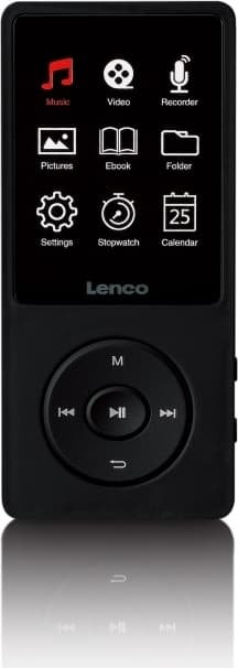 Lenco MP3/MP4-afspiller med 2,4"" TFT LCD-skærm og 8 GB intern hukommelse Sort
