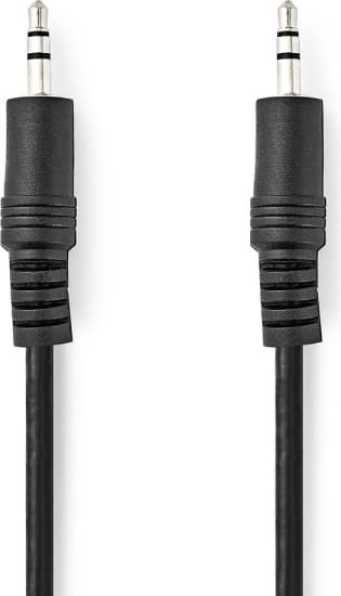 Nedis Stereo Audio kabel | 3.5 mm Hanstik | 3.5 mm Hanstik | Nikkelplateret | 1.50 m | Runde | Sort | Label