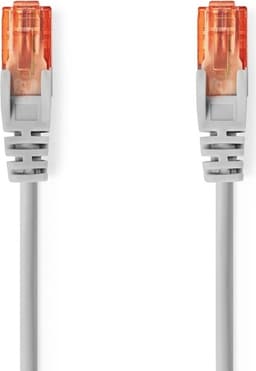 Nedis Kat 6 kabel | RJ45 Han | RJ45 Han | U/UTP | 2.00 m | Runde | PVC | Grå | Label