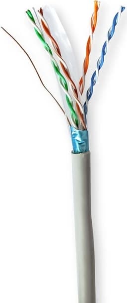 Nedis CAT6 nätverkskabel rulle | Solid | F/UTP | CCA | 50.0 m | Inomhus | Rund | PVC | Grå | Dragkorg