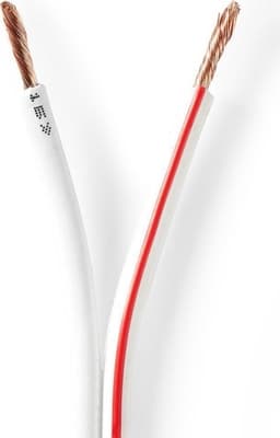 Nedis Højtaler Kabel | 2 x 2.50 mm² | CCA | 100 m | Runde | PVC | Hvid | Folie