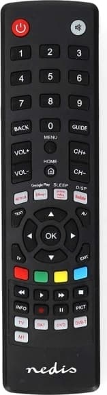 Nedis Universalfjärrkontroll | Förprogrammerad | 4 Enheter | Amazon Prime / Disney + Button / Google Play Knapp / Netflix Knapp / Youtube Knapp | Infraröd | Svart