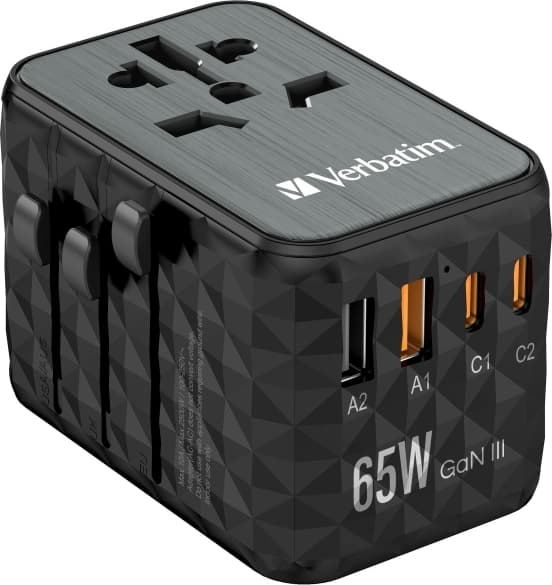 Verbatim GaN III Universell reseadapter UTA-05 PD65W QC 4+