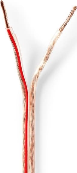 Nedis Højtaler Kabel | 2 x 1.50 mm² | Kobber | 15.0 m | Runde | PVC | Gennemsigtig | Rulle