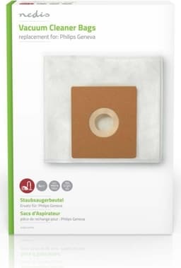Nedis Støvsugepose- | 4 stk. | Syntetisk | Mest solgt for: Philips | Hvit