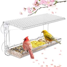 Vindu utendørs fuglemater med sterke sugekopper - transparent plast for enkel vindusobservasjon