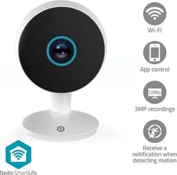 Nedis SmartLife Indendørs Kamera | 3MP Full HD 1296p | Cloud Storage (mulighed) / microSD (ikke inkluderet) / Onvif | Nattesyn | Hvid