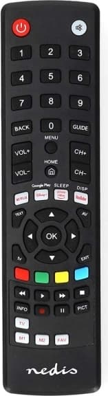Nedis Universalfjärrkontroll | Förprogrammerad | 1 Enhet | Amazon Prime / Disney + Button / Google Play Knapp / Netflix Knapp / Youtube Knapp | Infraröd | Svart