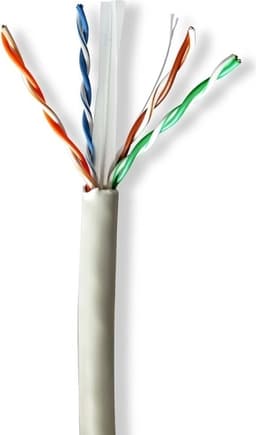 Nedis CAT6 netværkskabel rulle | Solid | U/UTP | Kobber | 305 m | Indendørs | Runde | LSZH | Grå | Trækboks