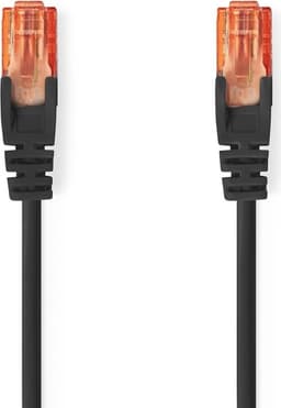 Nedis Kat 6 kabel | RJ45 Han | RJ45 Han | U/UTP | 20.0 m | Runde | PVC | Sort | Label