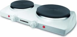 MELISSA Dobbel elektrisk kokeplate | 2300 W | Ø 18,5 + 15,5 cm | 5 varmeinnstillinger | Sklisikre føtter | Hvit
