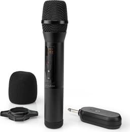 Nedis Trådlöst Mikrofon Set | 20 Kanaler | 1 mikrofon | Kardioid | 70 Hz - 13 kHz | 1000 Ohm | -95 dB | Volymkontroll | Svart