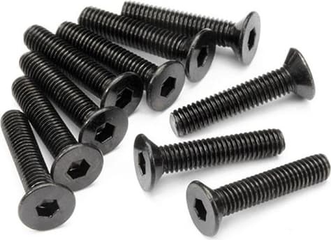 Flat Head Screw M3X15Mm (Hex Socket/10Pcs)