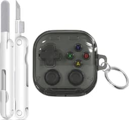 TPU-etui til øretelefoner kompatibel med Samsung Galaxy Buds 4/4 Pro — Anti-gulning, skjult lås og indbygget stand Sort