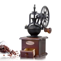 Retro håndsveiv kaffekvern med keramisk kvern og forseglet kanne - manuell kaffekvern for hjemmet (kaffefarge)