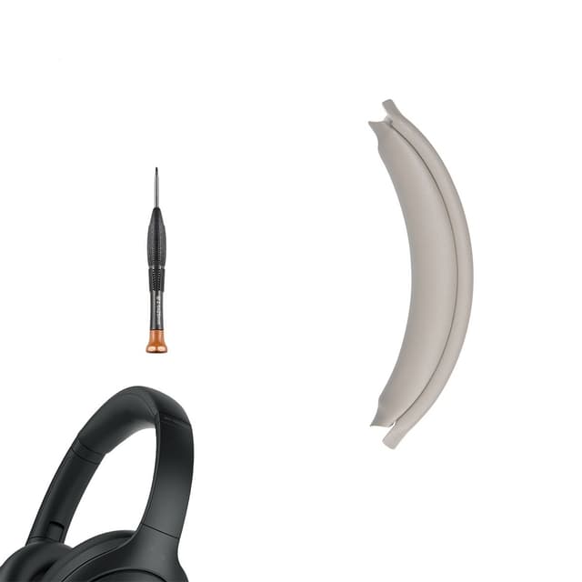 Sony-kompatibel huvudbandskudde i proteinläder/minnesskum – 2 delar