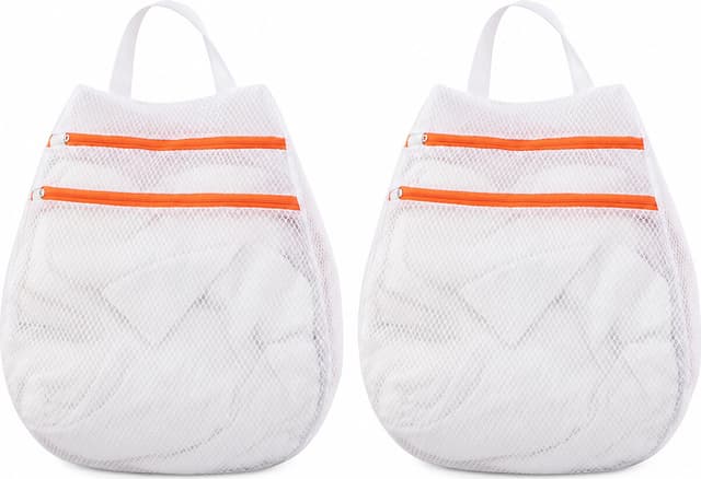 2-pack uppgraderade tvättpåsar med dubbel dragkedja 50 x 50 cm