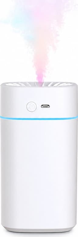 Oppladbar Aroma Diffuser Luftfukter med Ambient Lys Hvit