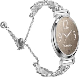 Garmin Lily 2 Kompatibelt Hjerte Diamant Armbånd - Stilig Sink Legering Halv Armring Sølv