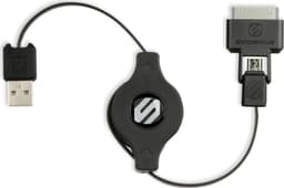 Sleeksync dobbelt ladekabel Micro & 30 pin til USB-A 93 cm - sort