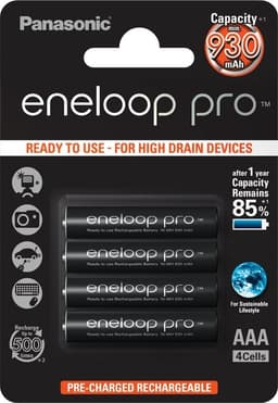 Panasonic Eneloop Pro AAA 4stk oppladbare