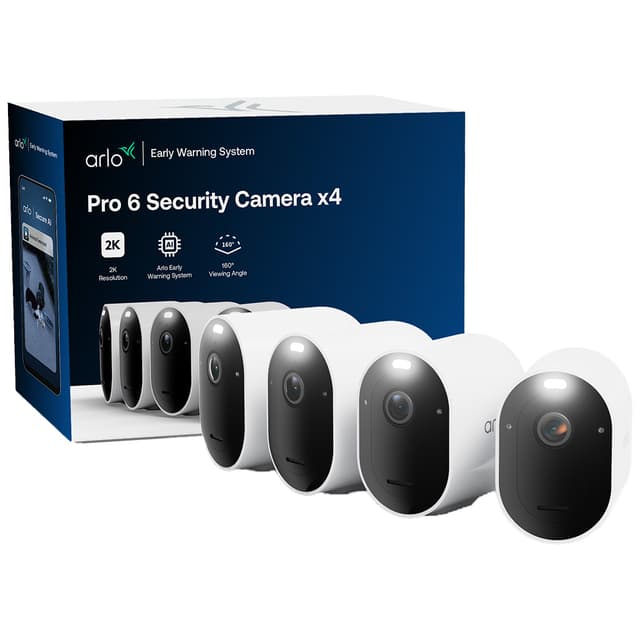 Arlo Pro 6 sikkerhedskamera (4 styk, hvid)