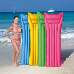 Bestway luftmadrass 183x69 cm / oppblåsbar bademadrass med pute / flytemadrass