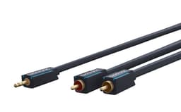 ClickTronic 3,5 mm AUX till RCA-adapterkabel, stereo Premiumkabel | 1x 3,5 mm jackkontakt  2x cinchkontakt | 1,0 m | OFC innerledare