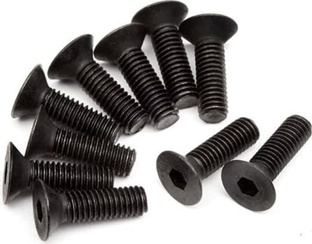 Flat Head Screw M3X10Mm(Hex Socket/10Pcs)