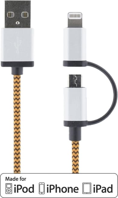 DELTACO USB-synk-/opladerkabel til iPod, iPhone, iPad og andre enheder