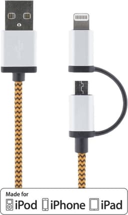 DELTACO USB-synk-/opladerkabel til iPod, iPhone, iPad og andre enheder