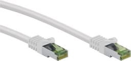 Goobay GHMT-sertifisert CAT 8.1 patchkabel, S/FTP (PiMF), hvit kobberleder, LSZH halogenfri kabelkappe, 3 m