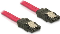 DeLOCK SATA cable, 3Gb/s, clips, 0.5m, red